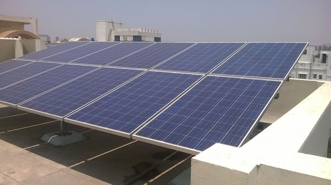 Residential rooftop solar installation